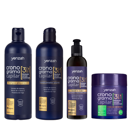 Kit Yenzah Cronograma 3 Em 1 Cabelo Cacheado | Compre na Linda