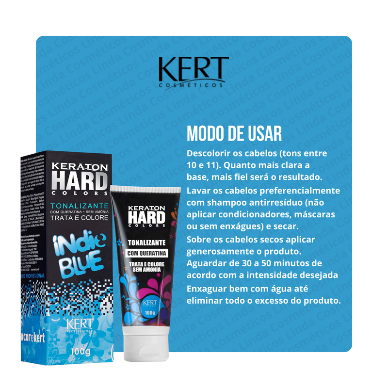 Kert Keraton Hard Color Indie Blue 100g | Linda Cosméticos