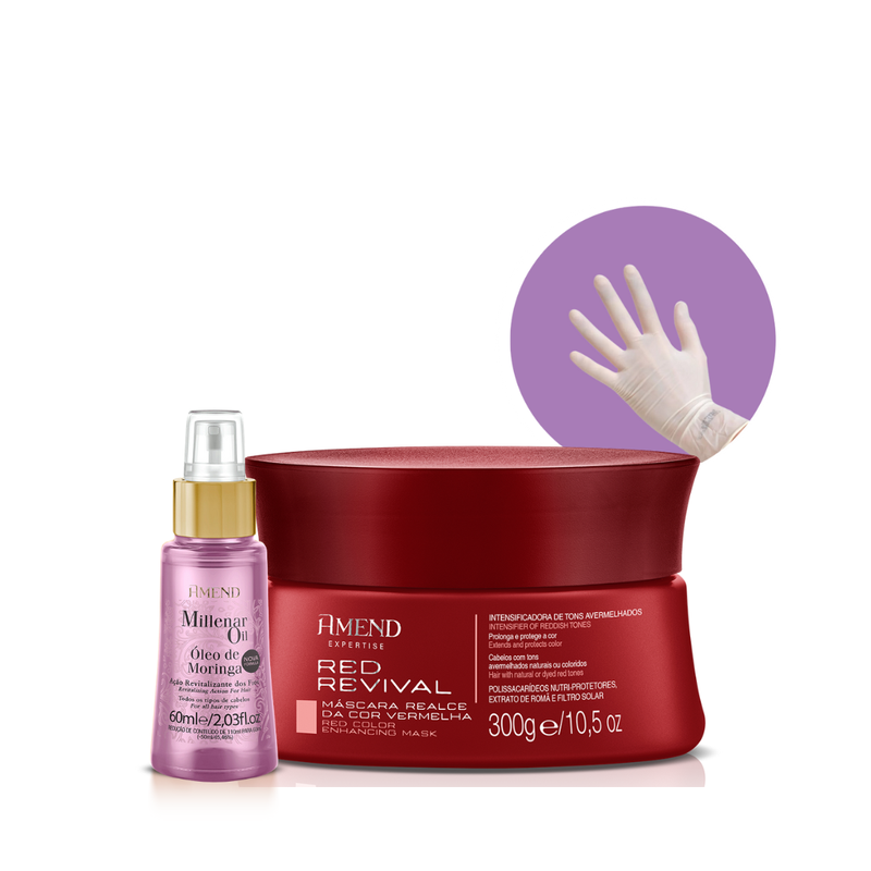 Amend Realce da Cor Mascara Matizadora Red Revival + Millenar Oil