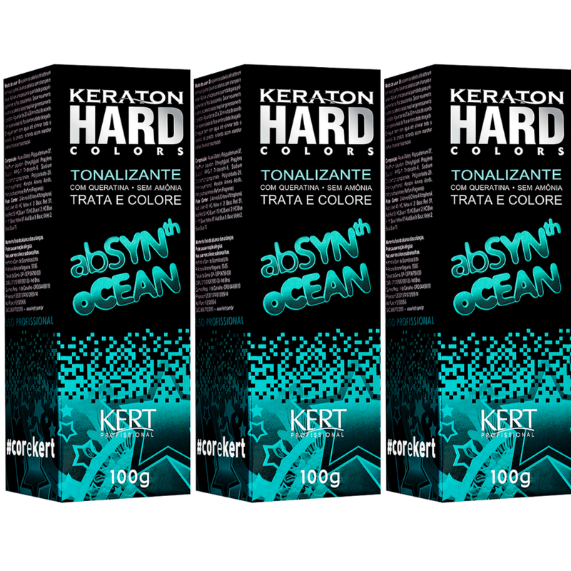 Kit Kert Keraton Hard Color Absyn Ocean 100g - 3 Unidades