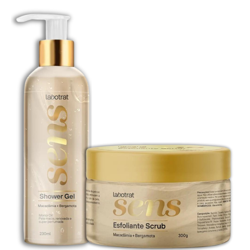 Labotrat Sens Macadâmia e Bergamota Esfo Scrub + Shower Gel