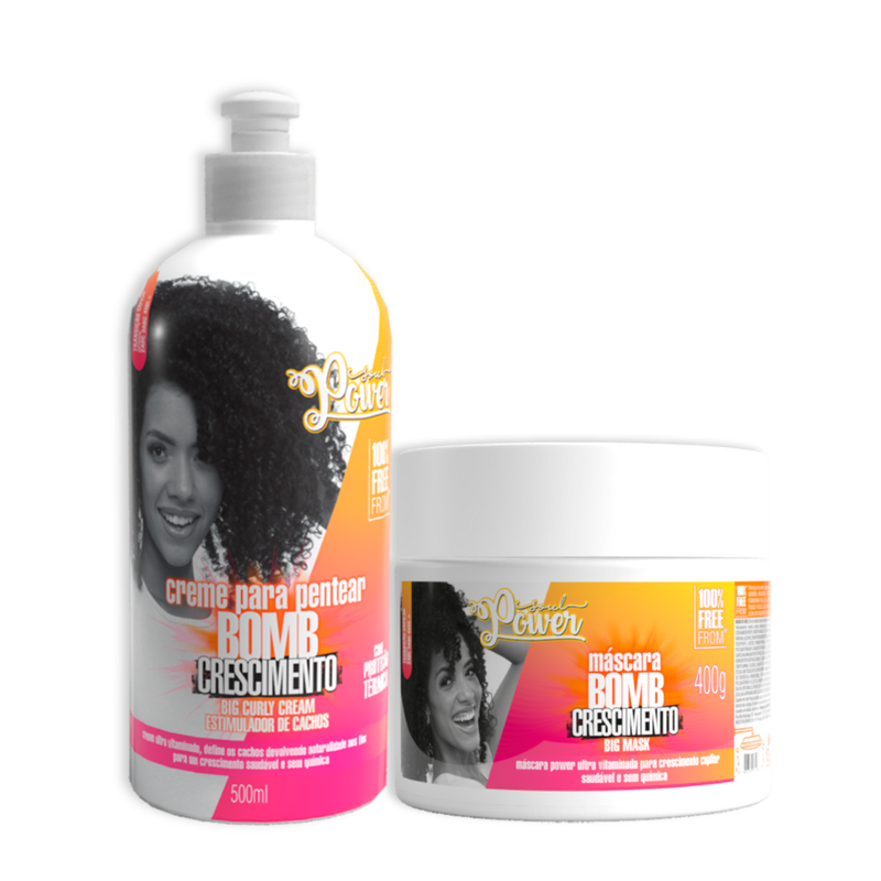 Soul Power Bomb Crescimento Mascara + Creme p/ Pentear 500ml
