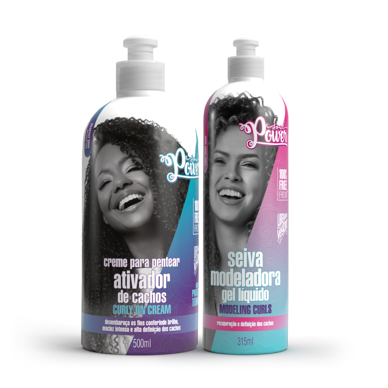 Soul Power Curly On Creme Pentear 500ml + Seiva Gel