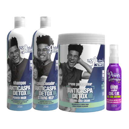 Soul Power Detox Shampoo + Condicionador + Creme Pentear 800ml +