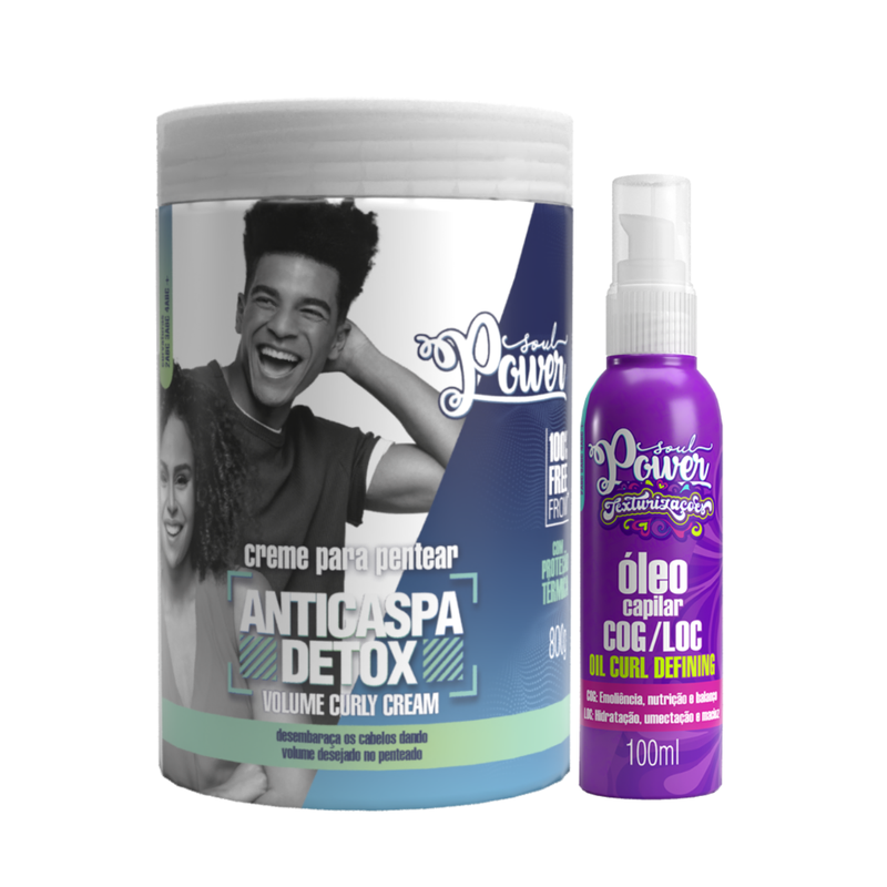 EAU POUR SOI オー　プール　ソワ　100ml Soul Power Detox Anticaspa Creme p/ Pentear 800ml + Texturizações Óleo