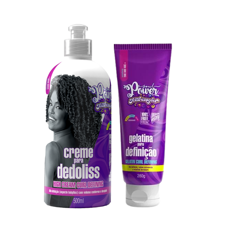SELGRACE duplé creme 28g Soul Power Texturizações Curl High Dedoliss 500ml + Gelatina Definição