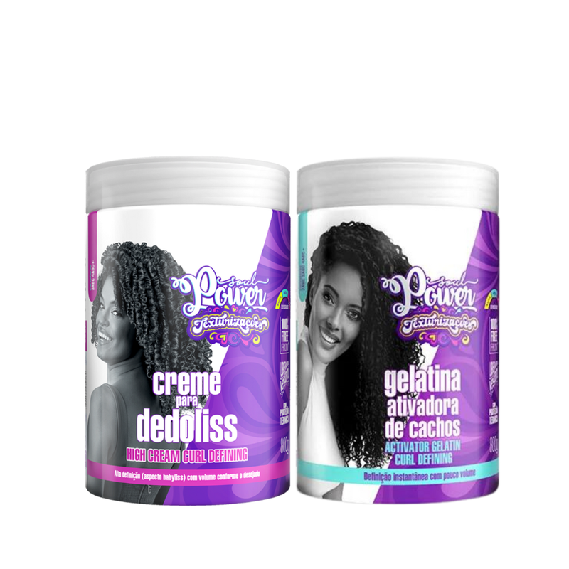 Soul Power Texturizações Curl High Dedoliss 800ml + Gelatina Ativadora