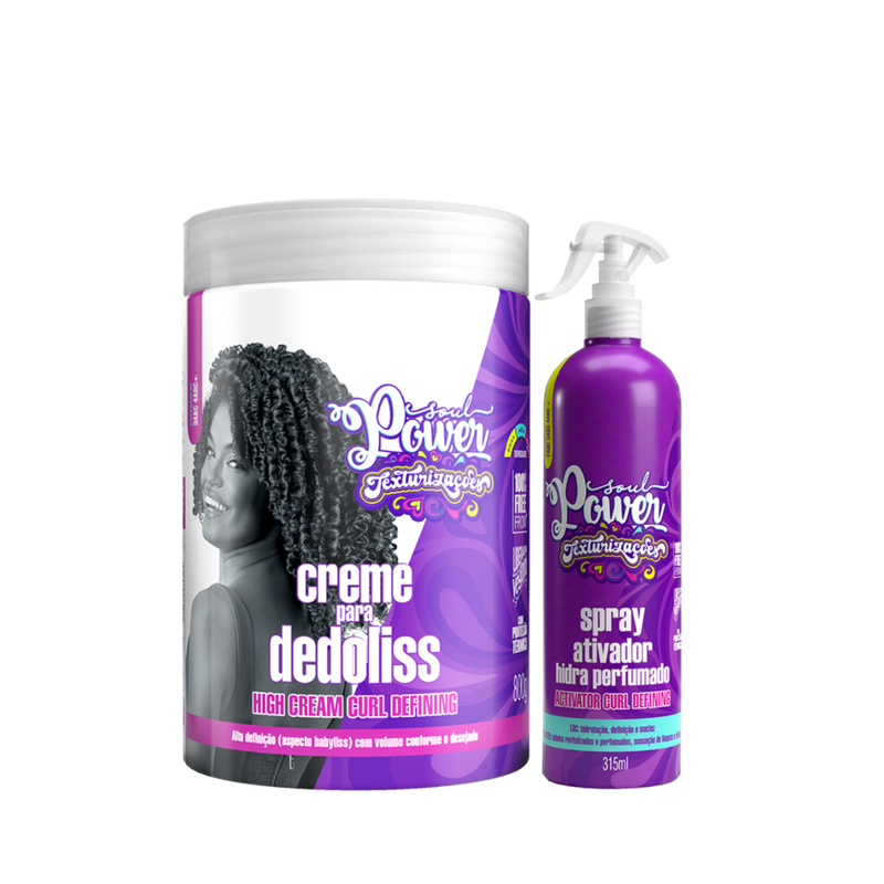 Soul Power Texturizações Curl High Dedoliss 800ml + Spray Hidra