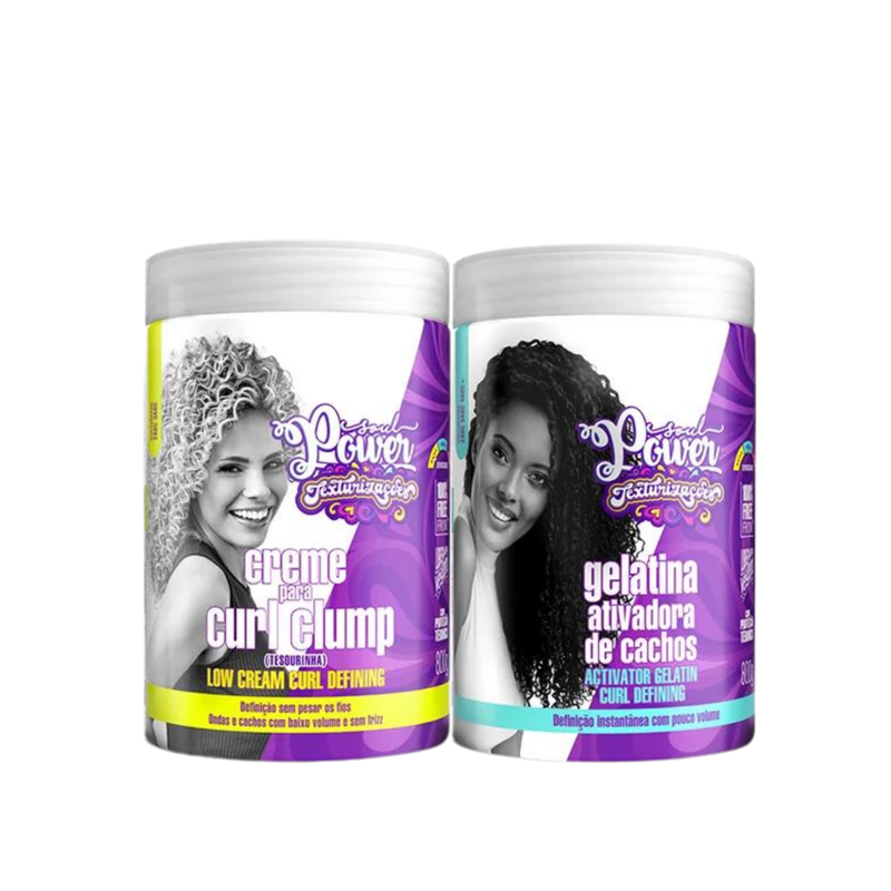 Soul Power Texturizações Curl Low Clump 800ml + Gelatina Ativadora