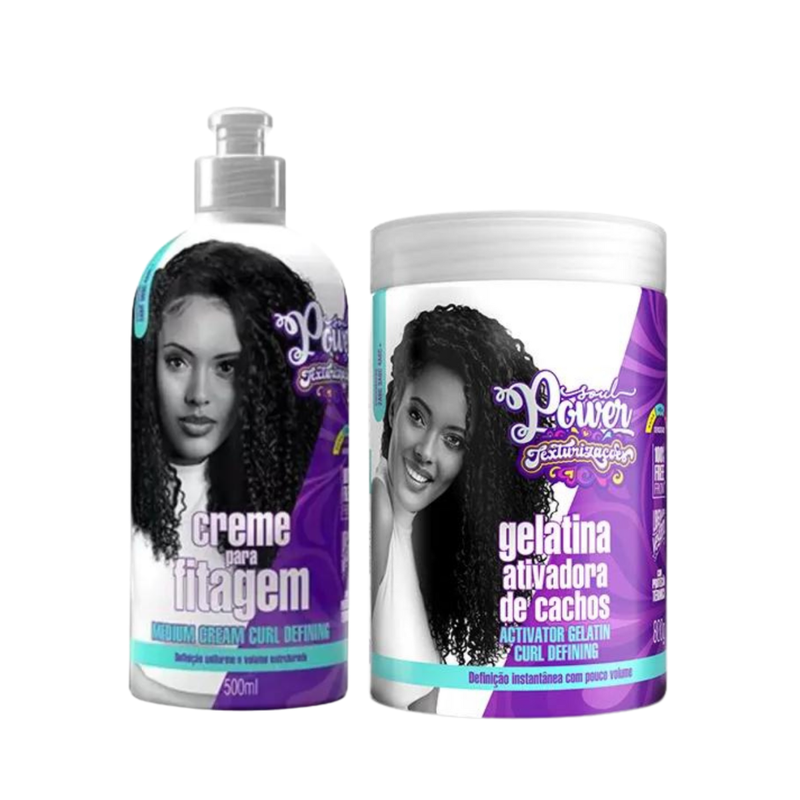 Soul Power Texturizações Curl Medium Fitagem 500ml + Gelatina