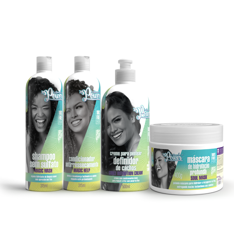 Soul Power Curly Definition Shampoo + Condicionador + Masc Soul