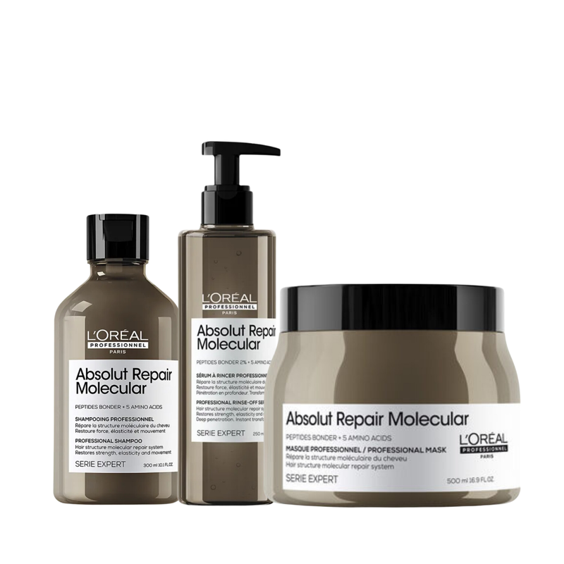 Loreal Absolut Repair Molecular Shampoo + Serum + Mascara 500ml