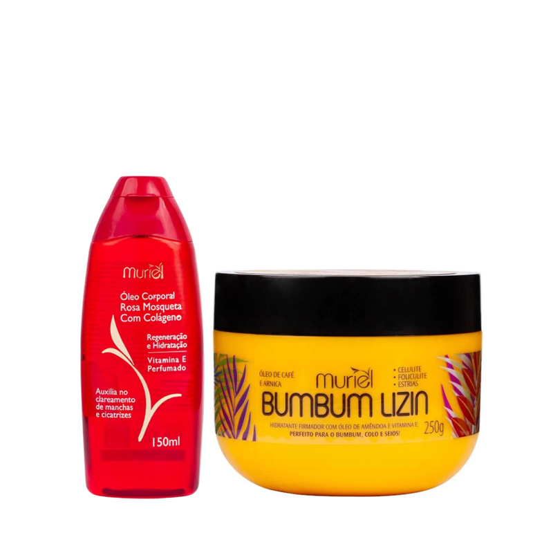 Muriel Óleo Rosa Mosqueta com Colágeno 150ml + Bumbum Lisin 250ml
