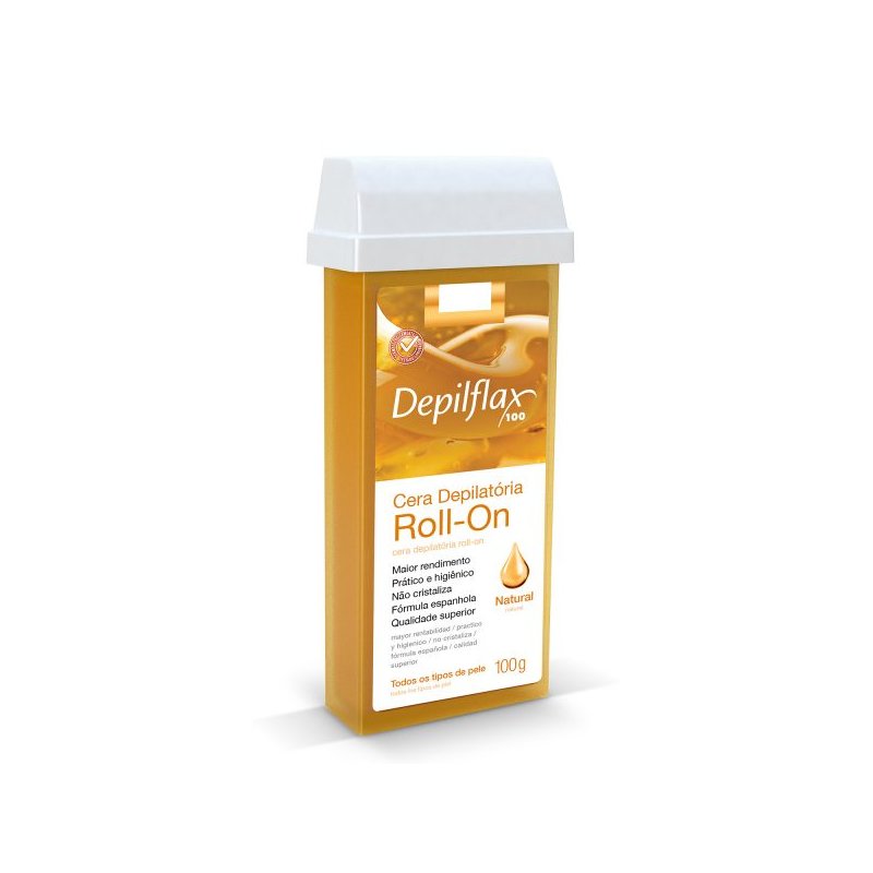 Depilflax Cera Depilatória Roll-on Refil Natural 100g