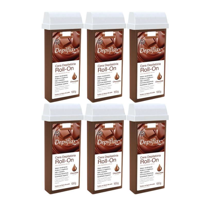 Depilflax Cera Roll-on Refil Chocolate 100g Unidades