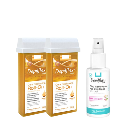 Depilflax Cera Roll-on Refil Natural 100g Uni Óleo Pós