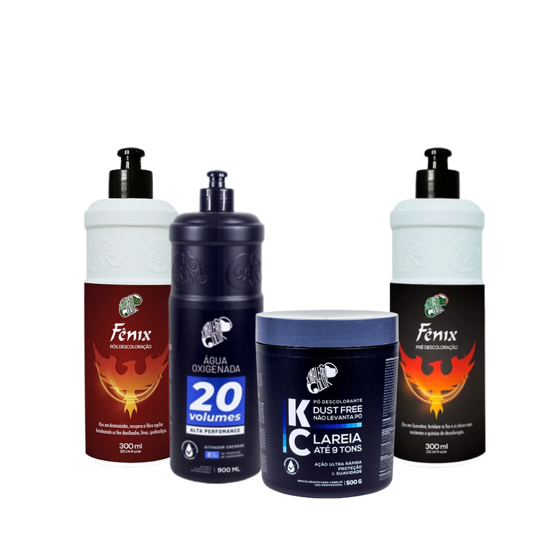 Kamaleão Color OX 20V 900ml + Pó Descolorante 500g + Kit Fenix Pré