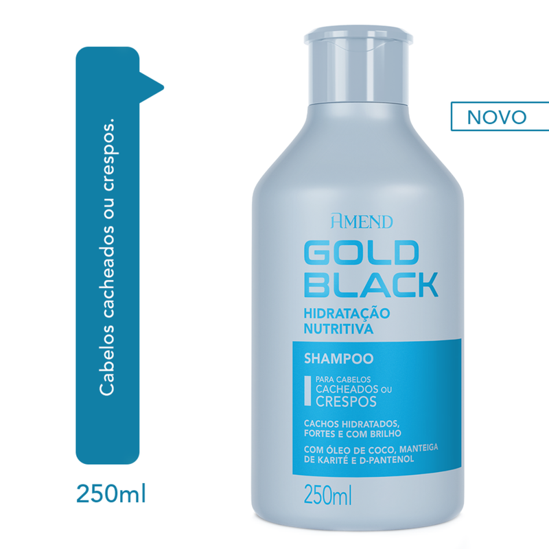Amend Gold Black Hidratação Nutritiva Shampoo para Cabelos