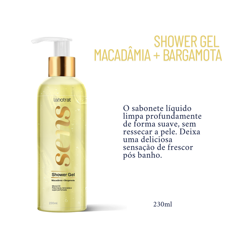 Labotrat Sens Macadâmia e Bergamota Shower Gel Líquido 230ml