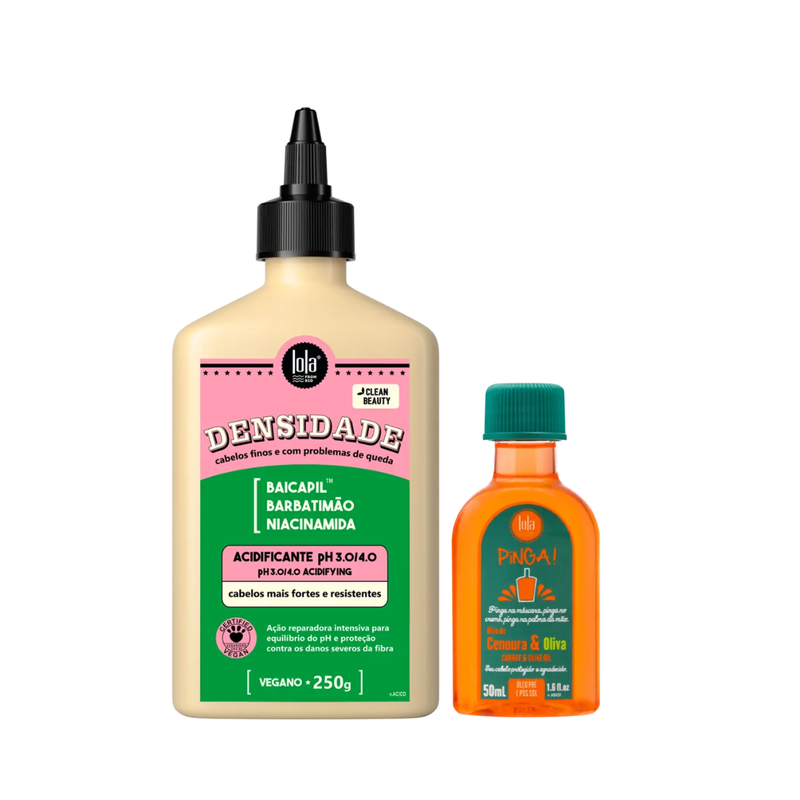 Kit Lola Densidade Acidificante 250ml + Pinga! Óleo Cenoura e