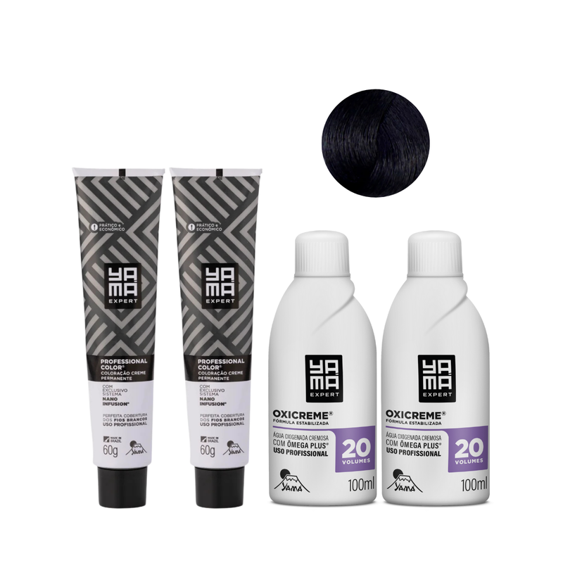 Yamá Color Nano Infusion 1.1 Preto Azulado + OX 20V 100ml - 2