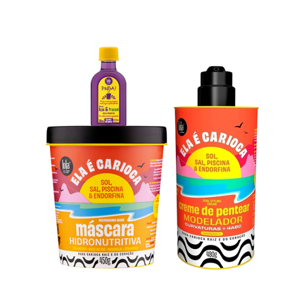 Kit Lola Ela é Carioca Masc 450ml + Cpp 4ABC 480ml + Pinga! Óleo