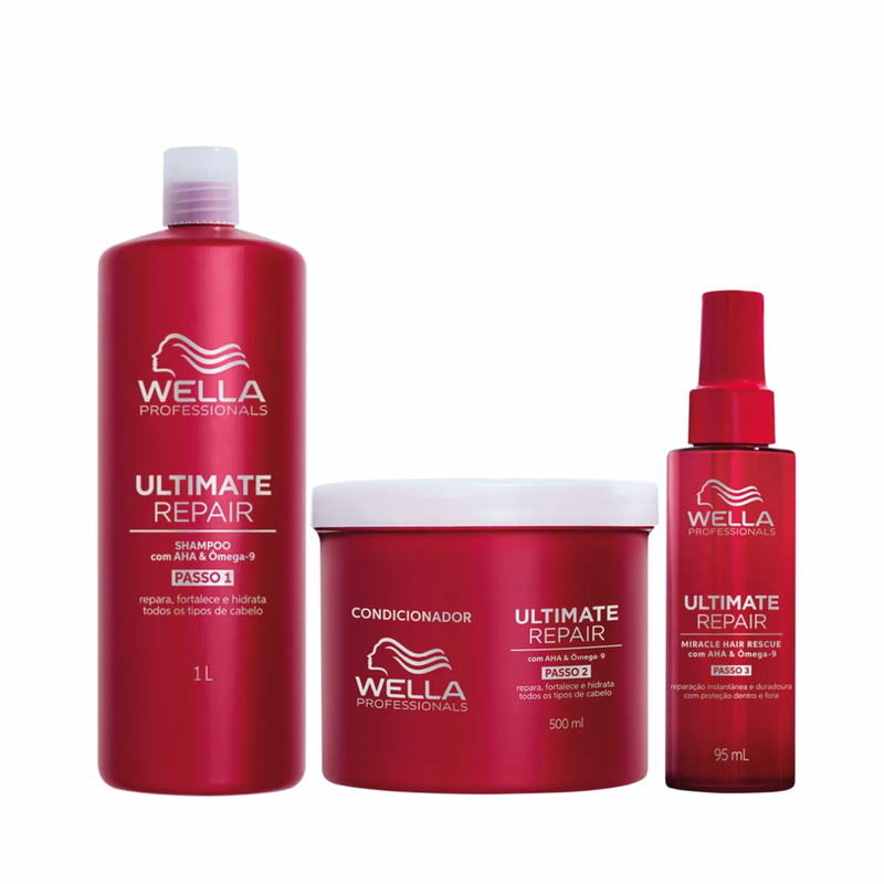 Wella Ultimate Repair Shampoo 1000ml + Condicionador 500ml +