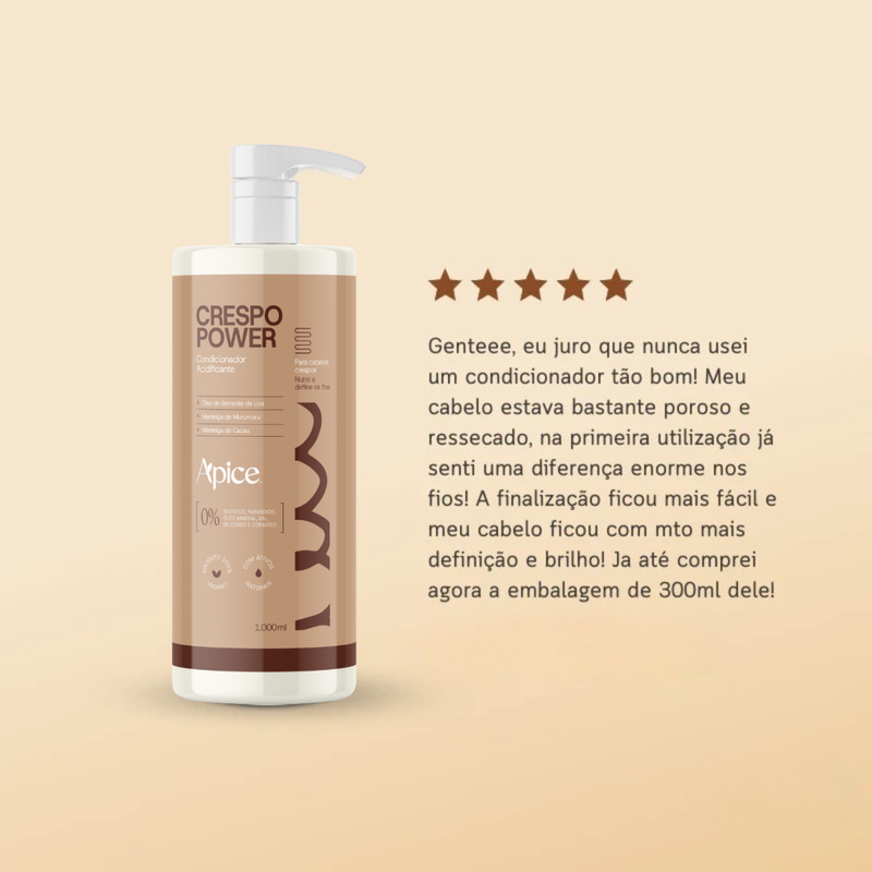 Apice Crespo Power Sh 300ml + Cond Acid 300ml + Gelatina 300ml
