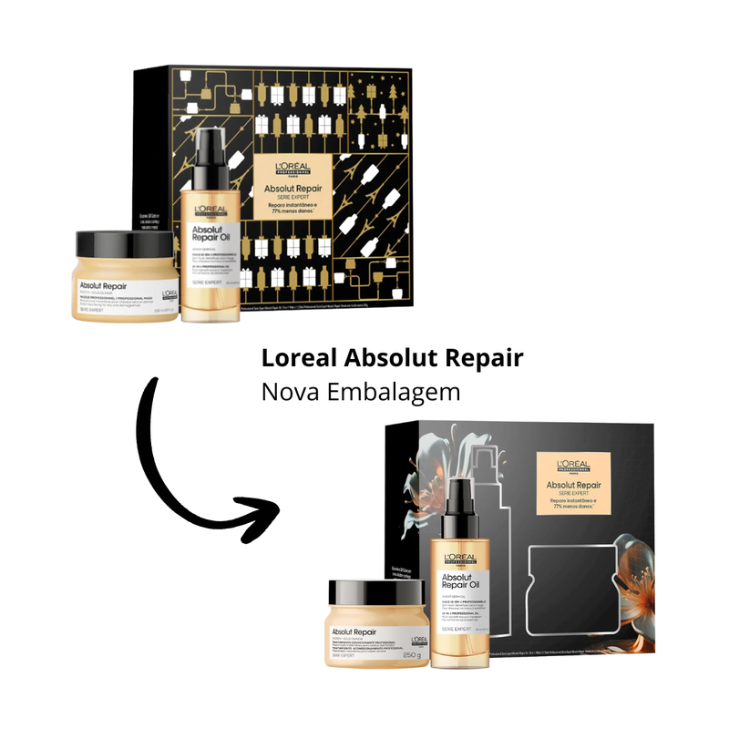 L'Oréal Absolut Repair Kit Caixa com Máscara 250g e Óleo 90ml | By
