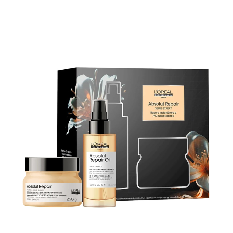 L'Oréal Absolut Repair Kit Caixa com Máscara 250g e Óleo 90ml | By